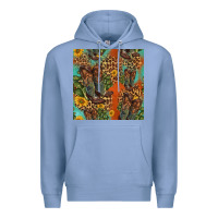 Colony Blue western boots and sunflowers seamless pattern Premium Hoodie - HRA Design Shop