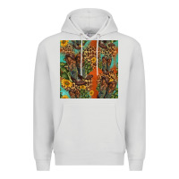 Dove Grey western boots and sunflowers seamless pattern Premium Hoodie - HRA Design Shop