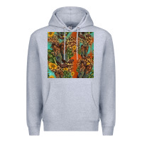 Heather Grey western boots and sunflowers seamless pattern Premium Hoodie - HRA Design Shop