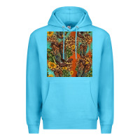 Ocean Blue western boots and sunflowers seamless pattern Premium Hoodie - HRA Design Shop