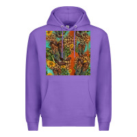 Purple western boots and sunflowers seamless pattern Premium Hoodie - HRA Design Shop