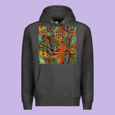 Western Boots And Sunflowers Seamless Pattern Premium Hoodie Designed By Hra Design Shop
