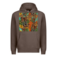 Coffee western boots and sunflowers seamless pattern Premium Hoodie - HRA Design Shop