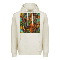 Oatmeal Heather western boots and sunflowers seamless pattern Premium Hoodie - HRA Design Shop