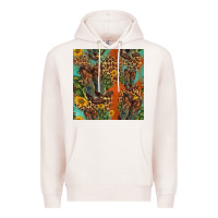 Pale Pink western boots and sunflowers seamless pattern Premium Hoodie - HRA Design Shop