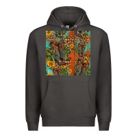 Smoke western boots and sunflowers seamless pattern Premium Hoodie - HRA Design Shop