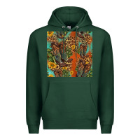 Sports Green western boots and sunflowers seamless pattern Premium Hoodie - HRA Design Shop