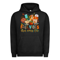 Pigment Black fall vibes and that nurse life Urban Hoodie - AdoDesignShop
