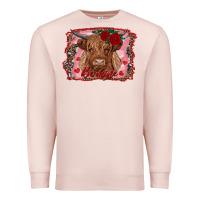Pale Pink be mine cow Premium Sweatshirt - RanaPortraitStore