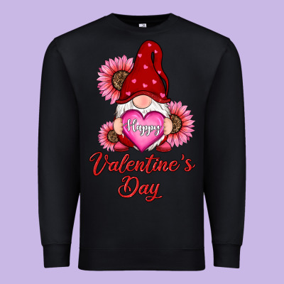 Premium Sweatshirt happy valentines day gnomes with sunflower
