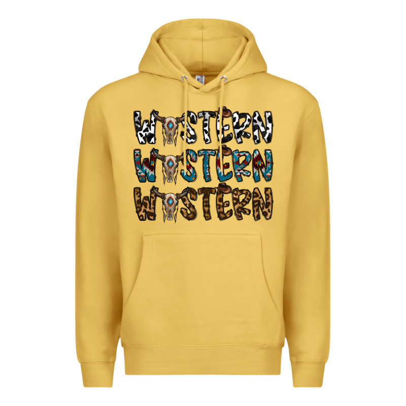 Western Western Western Premium Hoodie by CowhideDigitalArt | Teevron