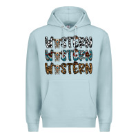 Blue Mist western western western Premium Hoodie - CowhideDigitalArt