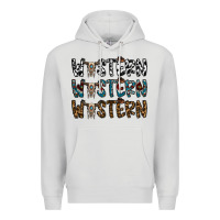 Dove Grey western western western Premium Hoodie - CowhideDigitalArt