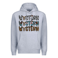 Heather Grey western western western Premium Hoodie - CowhideDigitalArt