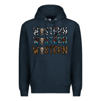 Navy western western western Premium Hoodie - CowhideDigitalArt
