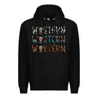 Black western western western Premium Hoodie - CowhideDigitalArt