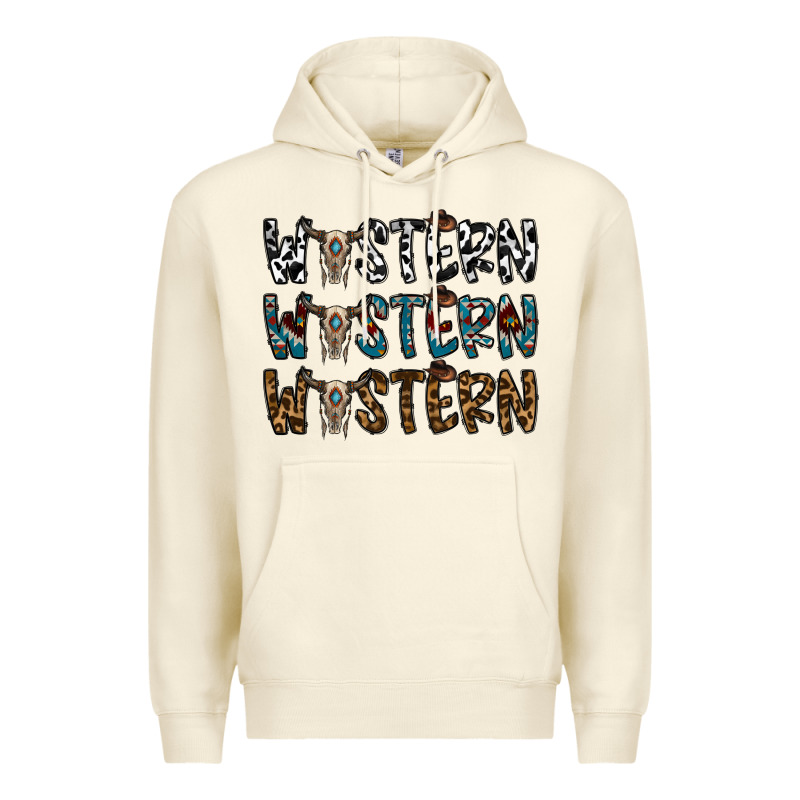 Western Western Western Premium Hoodie by CowhideDigitalArt | Teevron