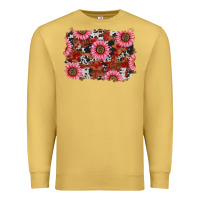 Antique Gold valentines day sunflowers leopard cowhide backgrou Premium Sweatshirt - RanaPortraitStore