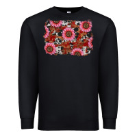 Black valentines day sunflowers leopard cowhide backgrou Premium Sweatshirt - RanaPortraitStore