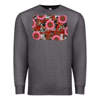 Charcoal Heather valentines day sunflowers leopard cowhide backgrou Premium Sweatshirt - RanaPortraitStore