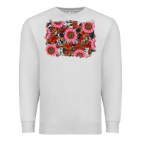 Dove Grey valentines day sunflowers leopard cowhide backgrou Premium Sweatshirt - RanaPortraitStore
