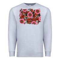 Heather Grey valentines day sunflowers leopard cowhide backgrou Premium Sweatshirt - RanaPortraitStore