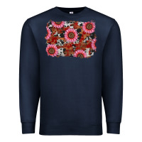 Navy valentines day sunflowers leopard cowhide backgrou Premium Sweatshirt - RanaPortraitStore