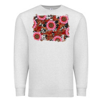 Oatmeal Heather valentines day sunflowers leopard cowhide backgrou Premium Sweatshirt - RanaPortraitStore