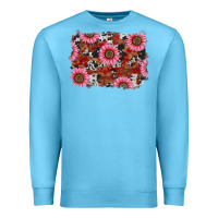 Ocean Blue valentines day sunflowers leopard cowhide backgrou Premium Sweatshirt - RanaPortraitStore
