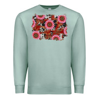 Seafoam valentines day sunflowers leopard cowhide backgrou Premium Sweatshirt - RanaPortraitStore
