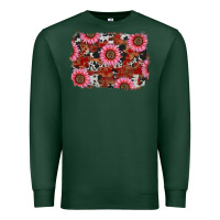 Sports Green valentines day sunflowers leopard cowhide backgrou Premium Sweatshirt - RanaPortraitStore