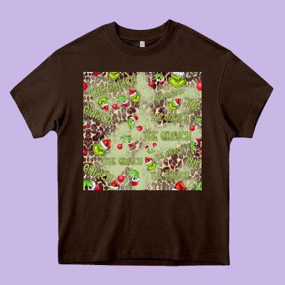 The Grinch Seamless Heavy Core Tee Designed By Cowhidedigitalart