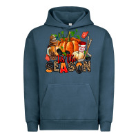 Pigment Midnight Navy fall and  hockey  tis the season Urban Hoodie - AdoDesignShop