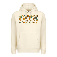 Sandshell sunflowers and turquoise 16oz libbey glass Premium Hoodie - HRA Design Shop