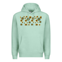 Seafoam sunflowers and turquoise 16oz libbey glass Premium Hoodie - HRA Design Shop