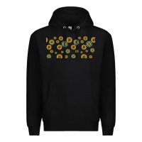 Black sunflowers and turquoise 16oz libbey glass Premium Hoodie - HRA Design Shop