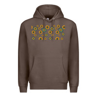 Coffee sunflowers and turquoise 16oz libbey glass Premium Hoodie - HRA Design Shop