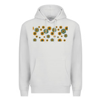 Dove Grey sunflowers and turquoise 16oz libbey glass Premium Hoodie - HRA Design Shop