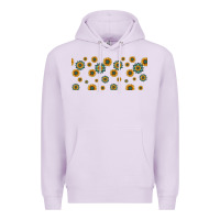 Lilac sunflowers and turquoise 16oz libbey glass Premium Hoodie - HRA Design Shop