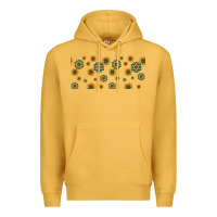 Mustard sunflowers and turquoise 16oz libbey glass Premium Hoodie - HRA Design Shop