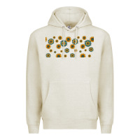Oatmeal Heather sunflowers and turquoise 16oz libbey glass Premium Hoodie - HRA Design Shop