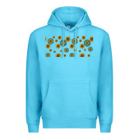 Ocean Blue sunflowers and turquoise 16oz libbey glass Premium Hoodie - HRA Design Shop