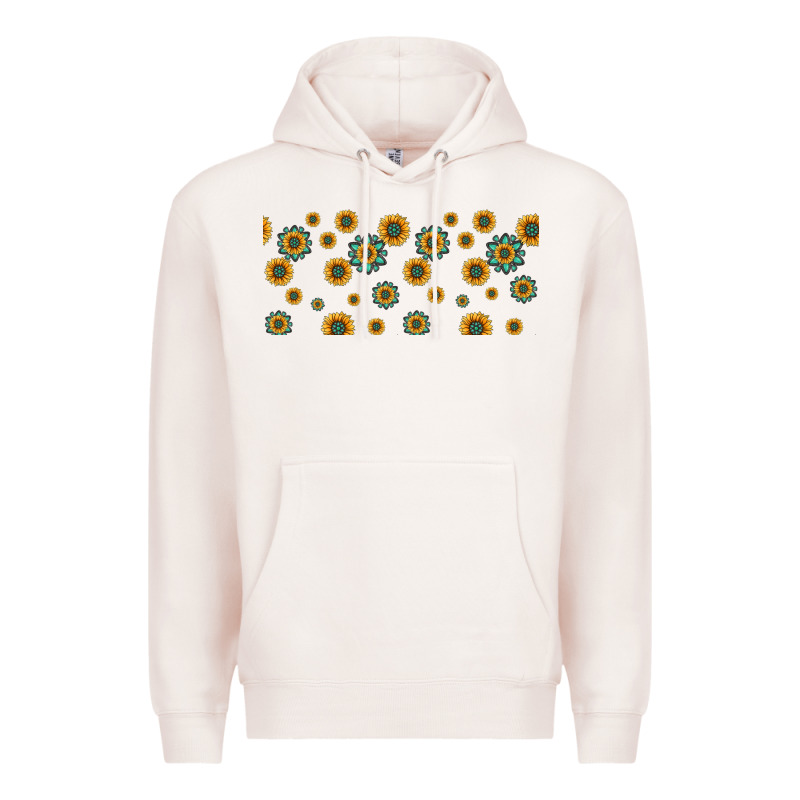 Sunflowers And Turquoise 16oz Libbey Glass Premium Hoodie by HRA Design Shop | Teevron