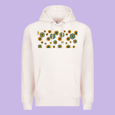 Sunflowers And Turquoise 16oz Libbey Glass Premium Hoodie Designed By Hra Design Shop