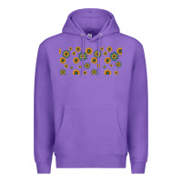 Purple sunflowers and turquoise 16oz libbey glass Premium Hoodie - HRA Design Shop