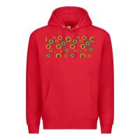 Red sunflowers and turquoise 16oz libbey glass Premium Hoodie - HRA Design Shop