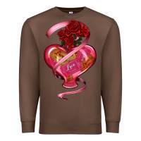 Chestnut heart glass vase love tickets with rose Premium Sweatshirt - RanaPortraitStore