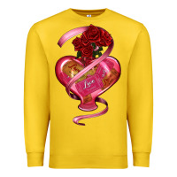 Lemon heart glass vase love tickets with rose Premium Sweatshirt - RanaPortraitStore