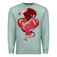 Seafoam heart glass vase love tickets with rose Premium Sweatshirt - RanaPortraitStore