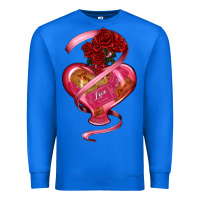 True Royal heart glass vase love tickets with rose Premium Sweatshirt - RanaPortraitStore